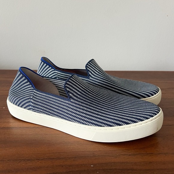 Rothy's Shoes - Rothy's Women's Slip-On Sneakers Navy‎ White Knit Size 11 Casual Shoes